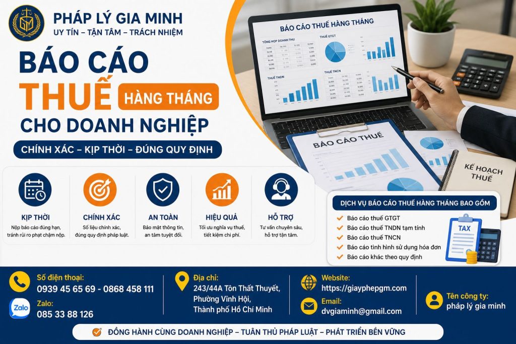 Báo cáo thuế hàng tháng cho doanh nghiệp
