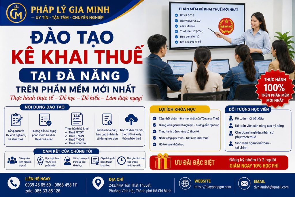 Đào Tạo Kê Khai Thuế Tại Đà Nẵng Trên Phần Mềm Mới Nhất