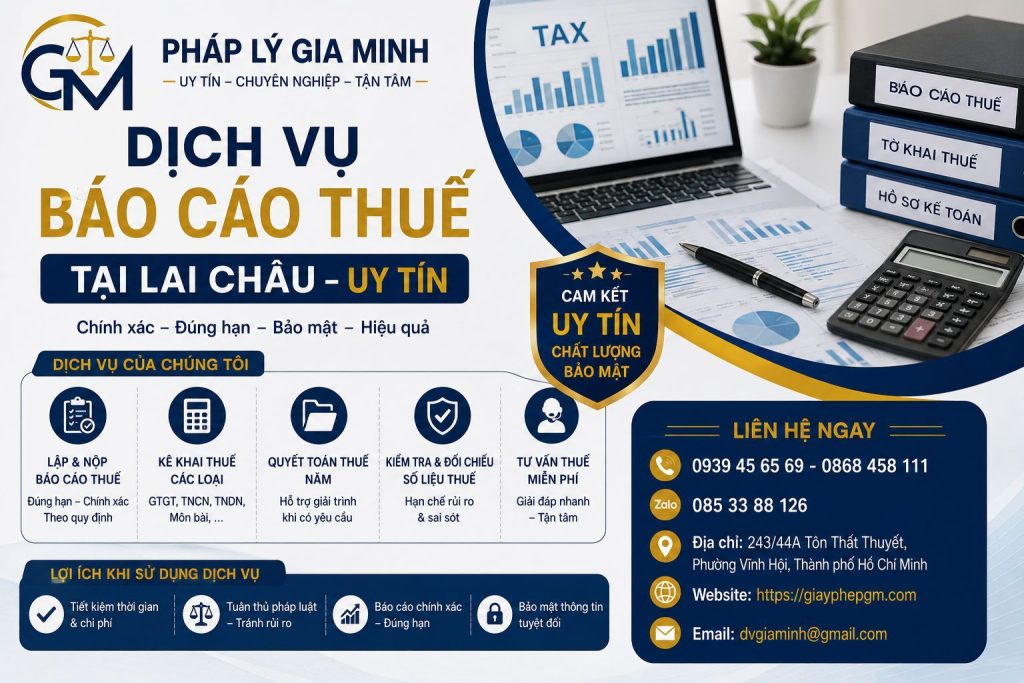 Dịch vụ báo cáo thuế tại Lai Châu uy tín