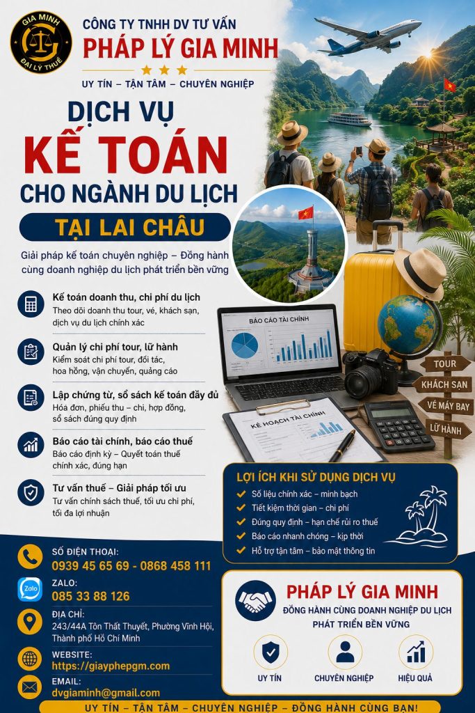 Dịch vụ kế toán cho ngành du lịch tại Lai Châu
