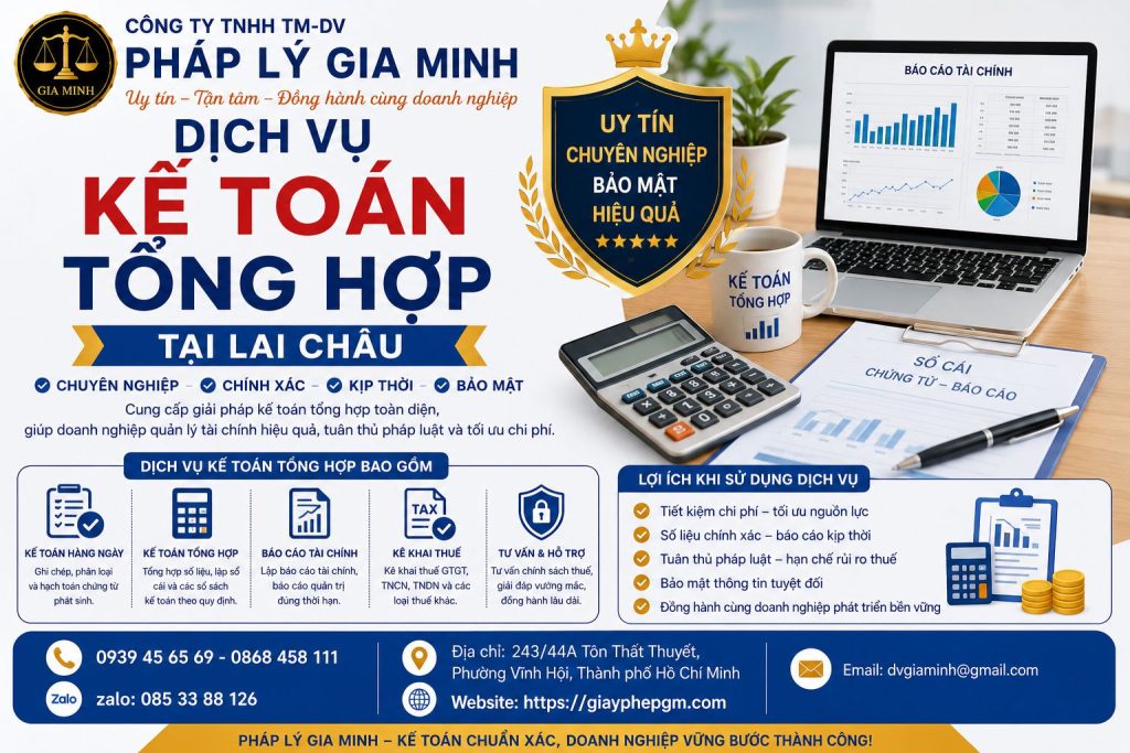 Dịch vụ kế toán tổng hợp tại Lai Châu