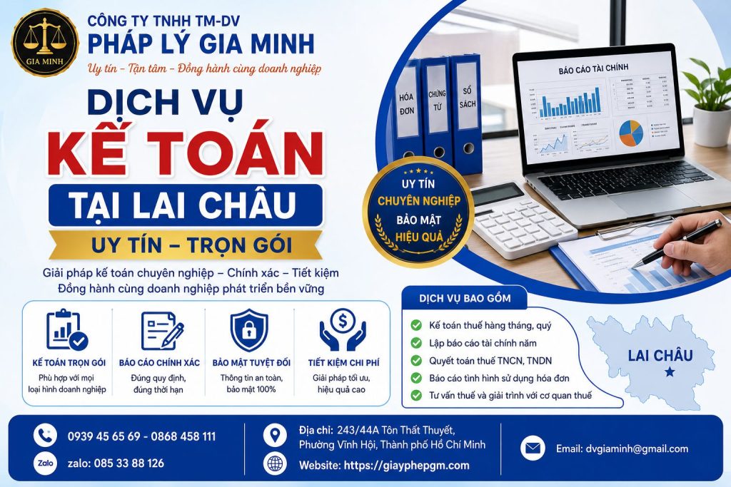 Dịch vụ kế toán tại Lai Châu uy tín trọn gói