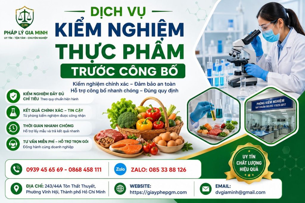 Dịch Vụ Kiểm Nghiệm Thực Phẩm Trước Công Bố