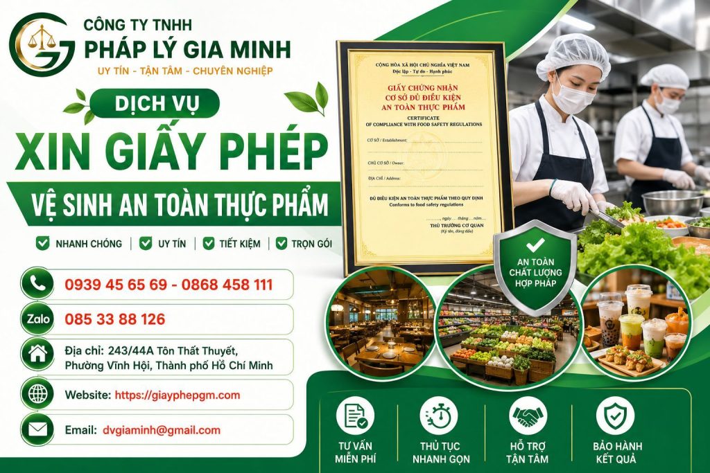 Dịch Vụ Xin Giấy Phép Vệ Sinh An Toàn Thực Phẩm