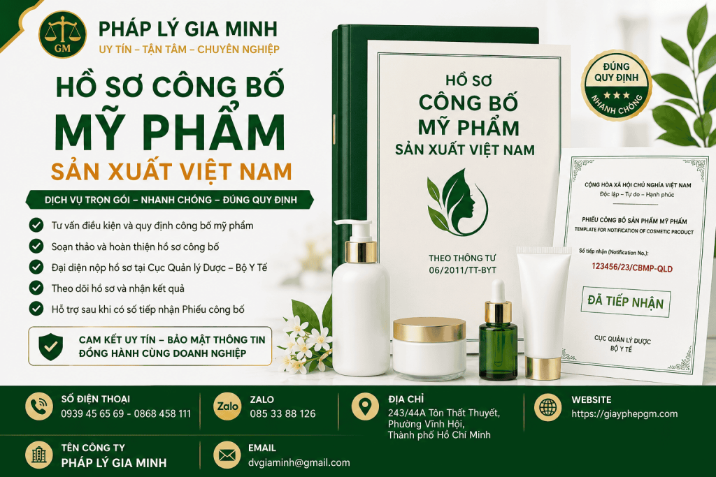 Hồ Sơ Công Bố Mỹ Phẩm Sản Xuất Việt Nam