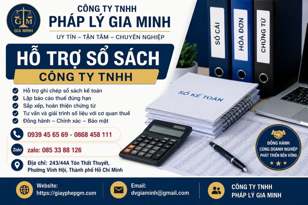 Hỗ trợ sổ sách công ty TNHH