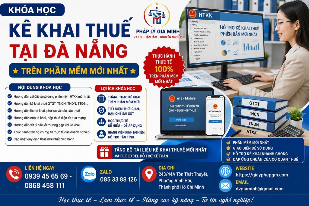 Khóa Học Kê Khai Thuế Tại Đà Nẵng Trên Phần Mềm Mới Nhất