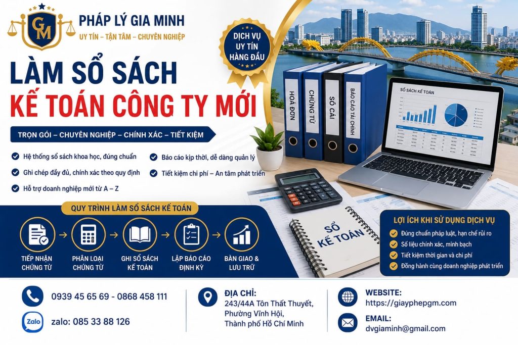 Làm sổ sách kế toán công ty mới Đà Nẵng