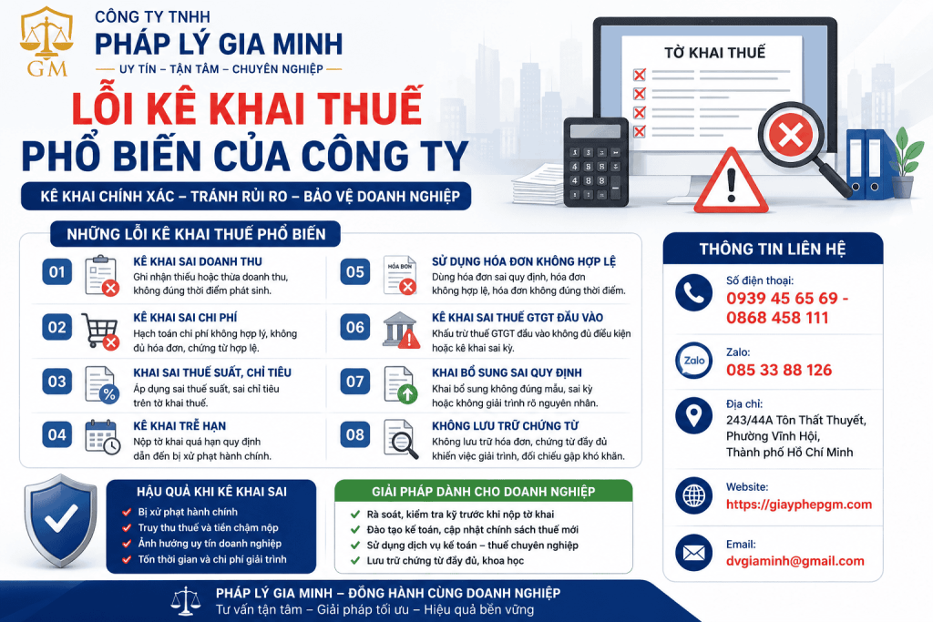Lỗi Kê Khai Thuế Phổ Biến Của Công Ty