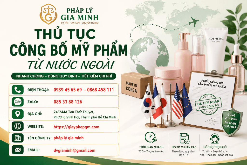 Thủ Tục Công Bố Mỹ Phẩm Từ Nước Ngoài