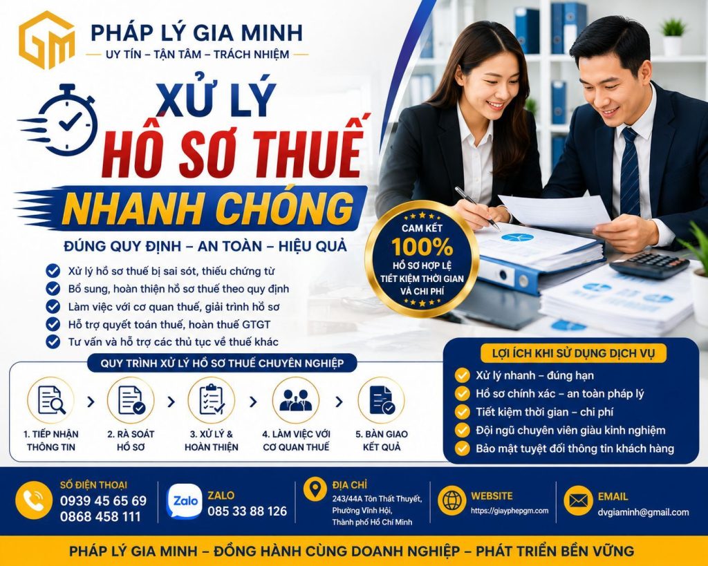 Xử lý hồ sơ thuế nhanh chóng
