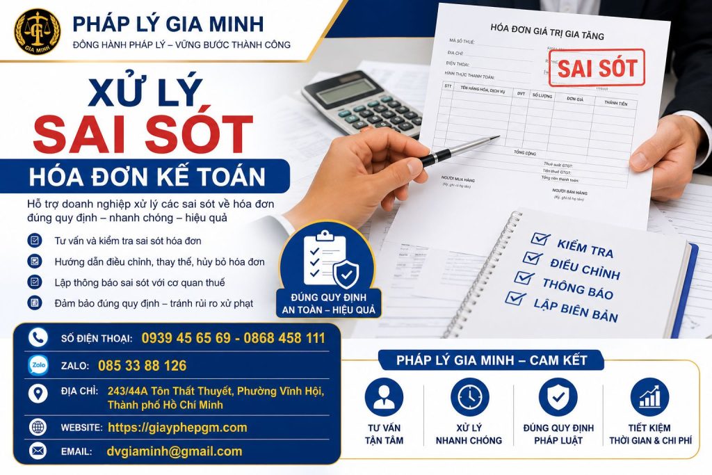 Xử lý sai sót hóa đơn kế toán