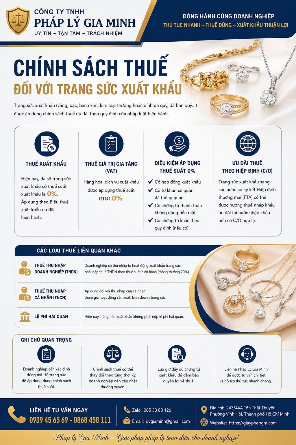Chính sách thuế đối với trang sức xuất khẩu