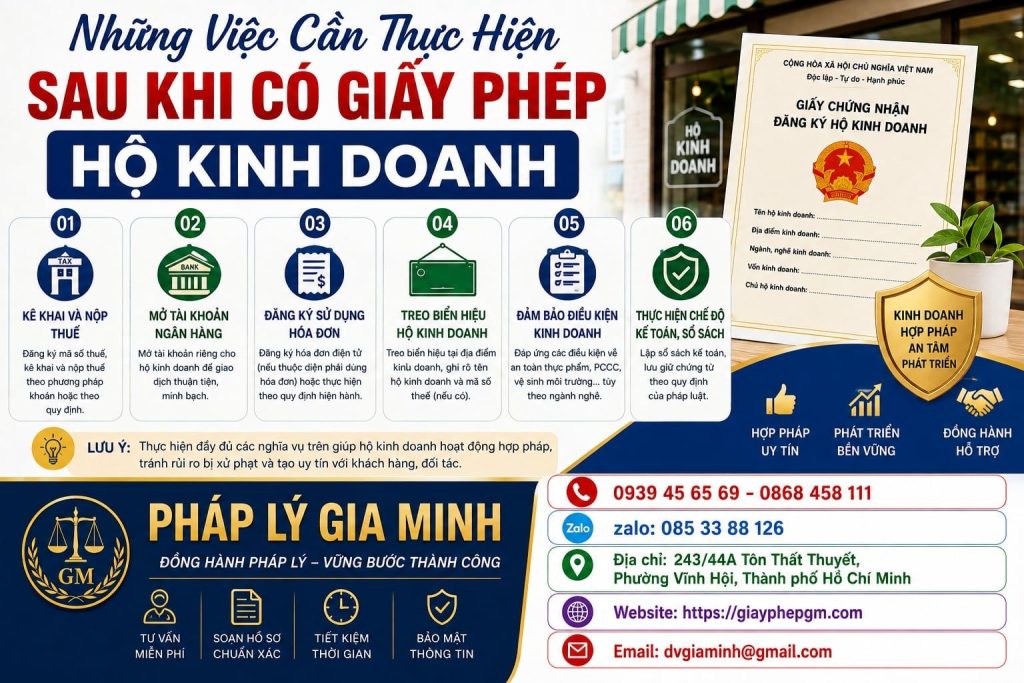 Những Việc Cần Thực Hiện Sau Khi Có Giấy Phép Hộ Kinh Doanh