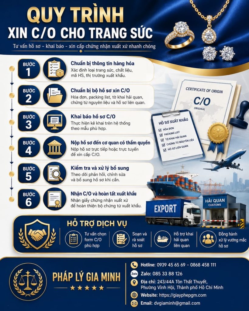 Quy trình xin C/O cho trang sức