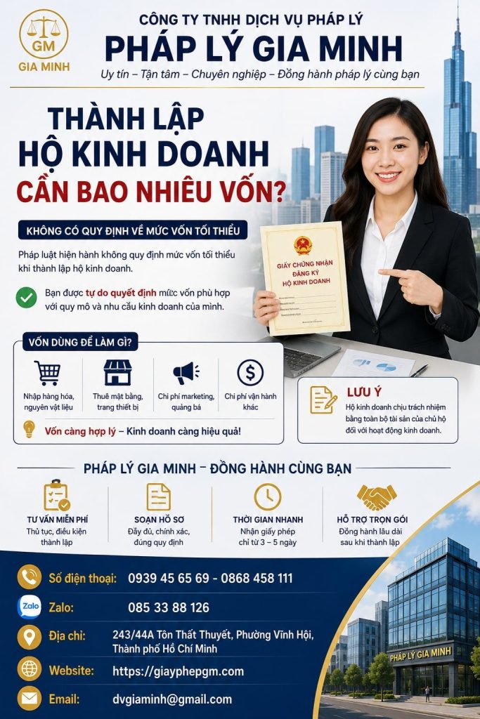 Thành Lập Hộ Kinh Doanh Cần Bao Nhiêu Vốn
