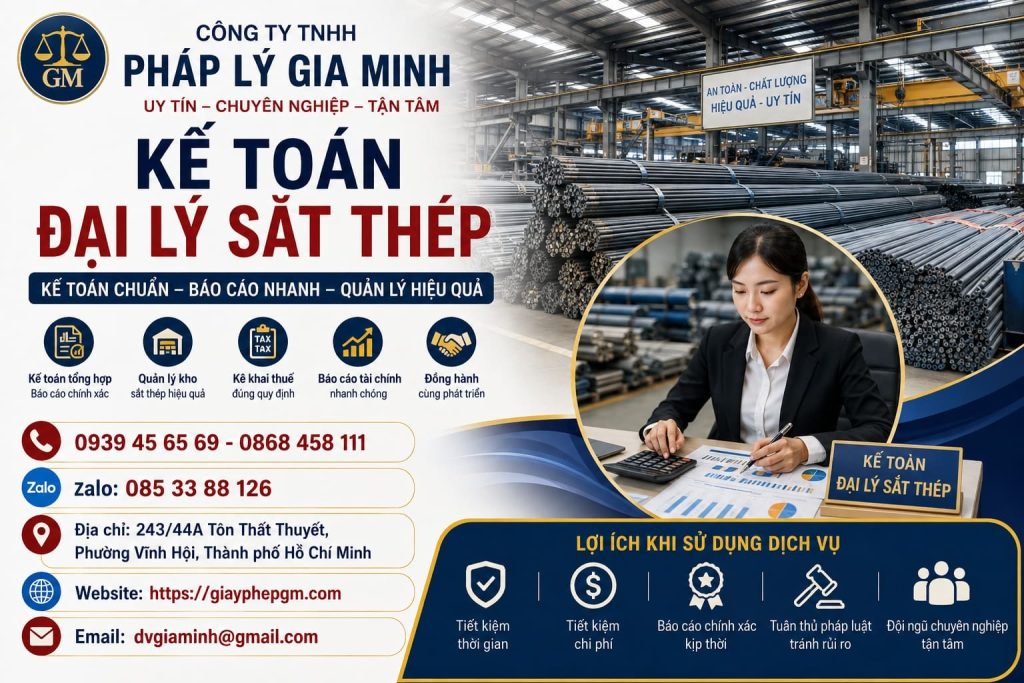 Kế toán đại lý sắt thép