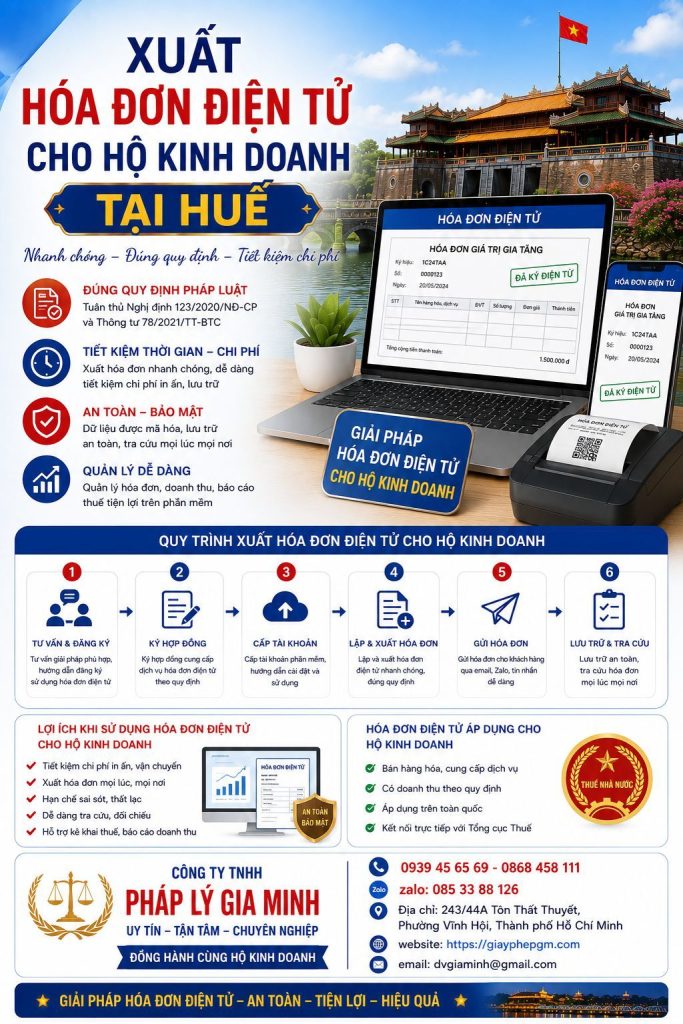 Xuất hóa đơn điện tử cho hộ kinh doanh tại Huế