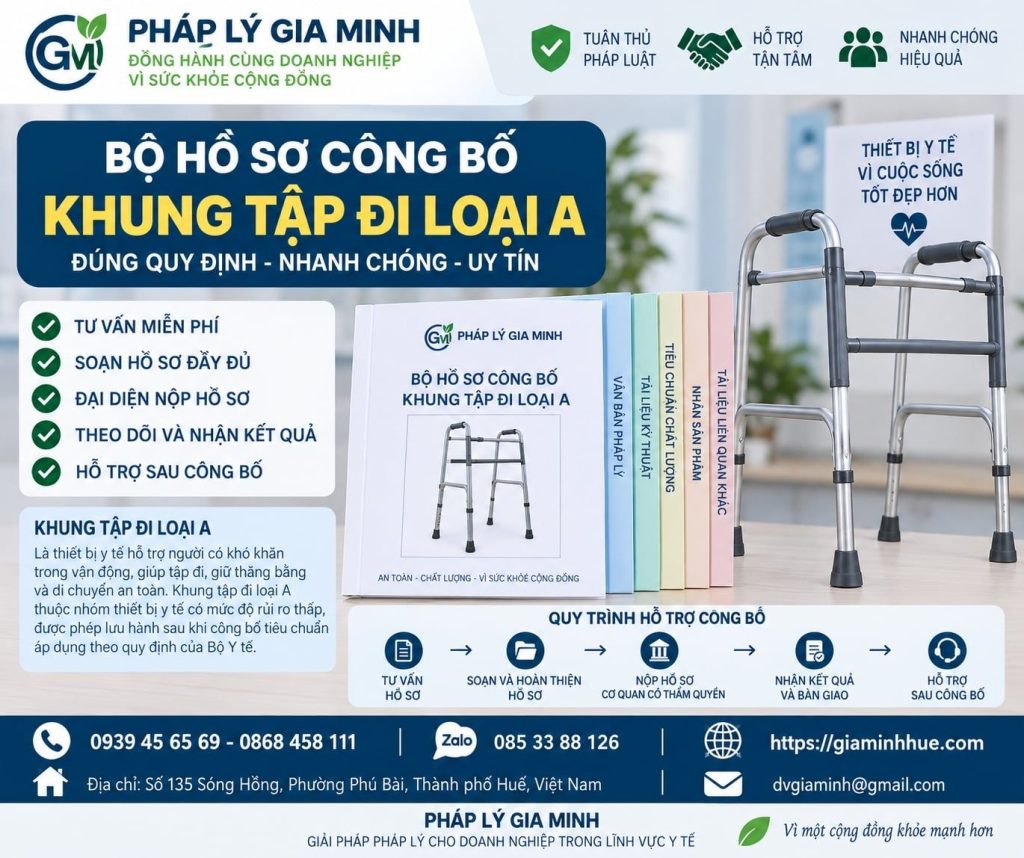 Bộ hồ sơ công bố khung tập đi loại A