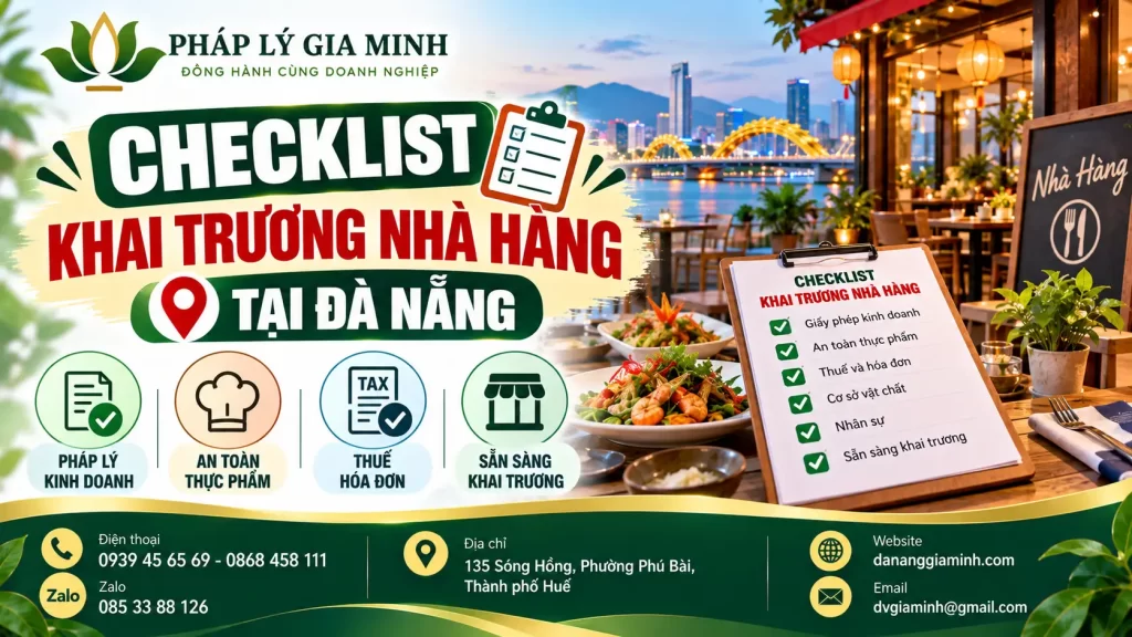 Checklist khai trương nhà hàng tại Đà Nẵng