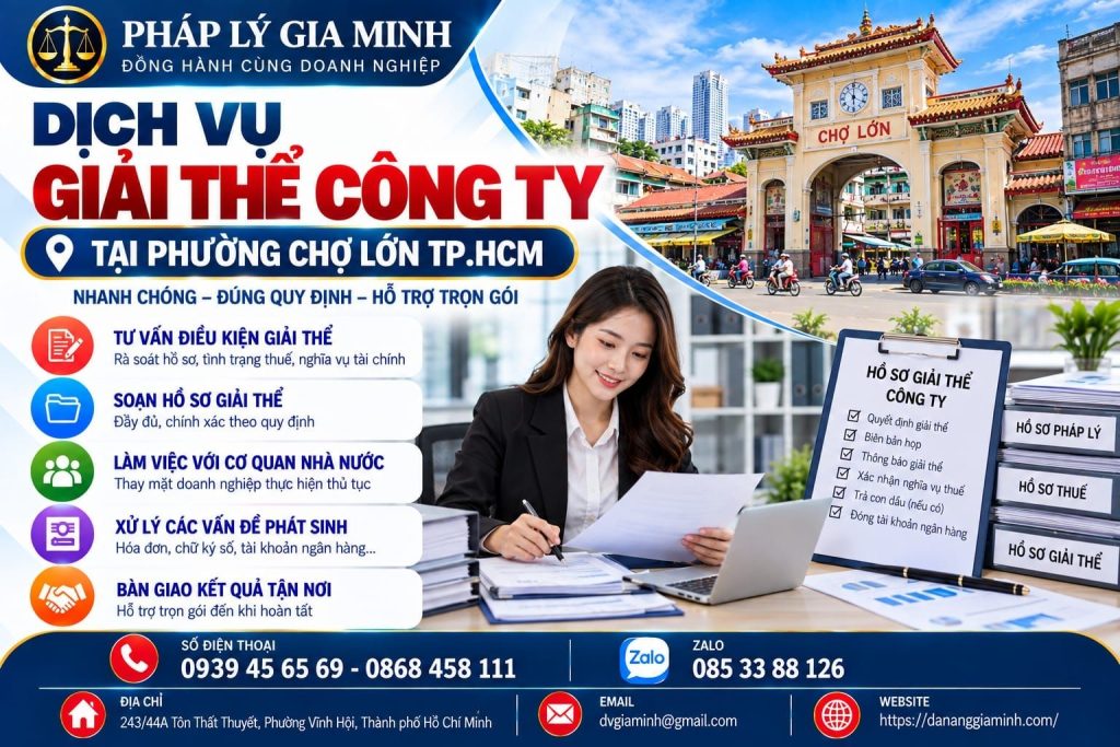 Dịch vụ giải thể công ty tại phường Chợ Lớn TP.HCM