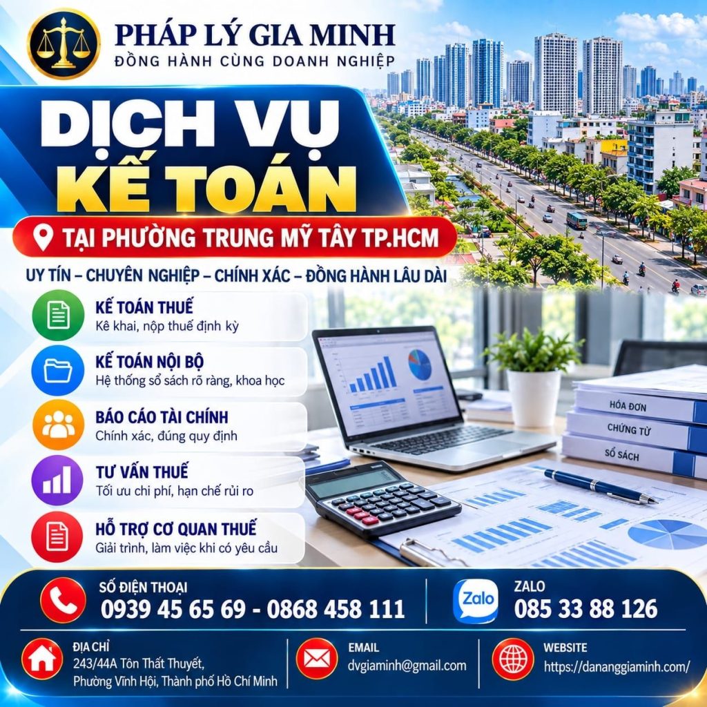 Dịch vụ kế toán tại phường Trung Mỹ Tây TP.HCM