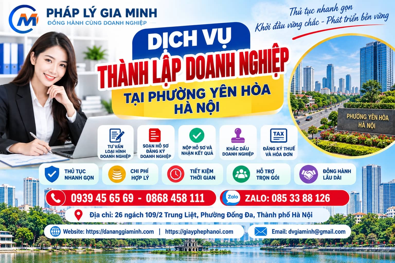 Dịch vụ thành lập doanh nghiệp tại phường Yên Hòa Hà Nội