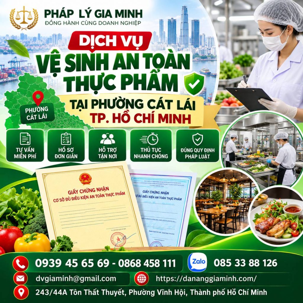 Dịch vụ vệ sinh an toàn thực phẩm tại phường Cát Lái TPHCM