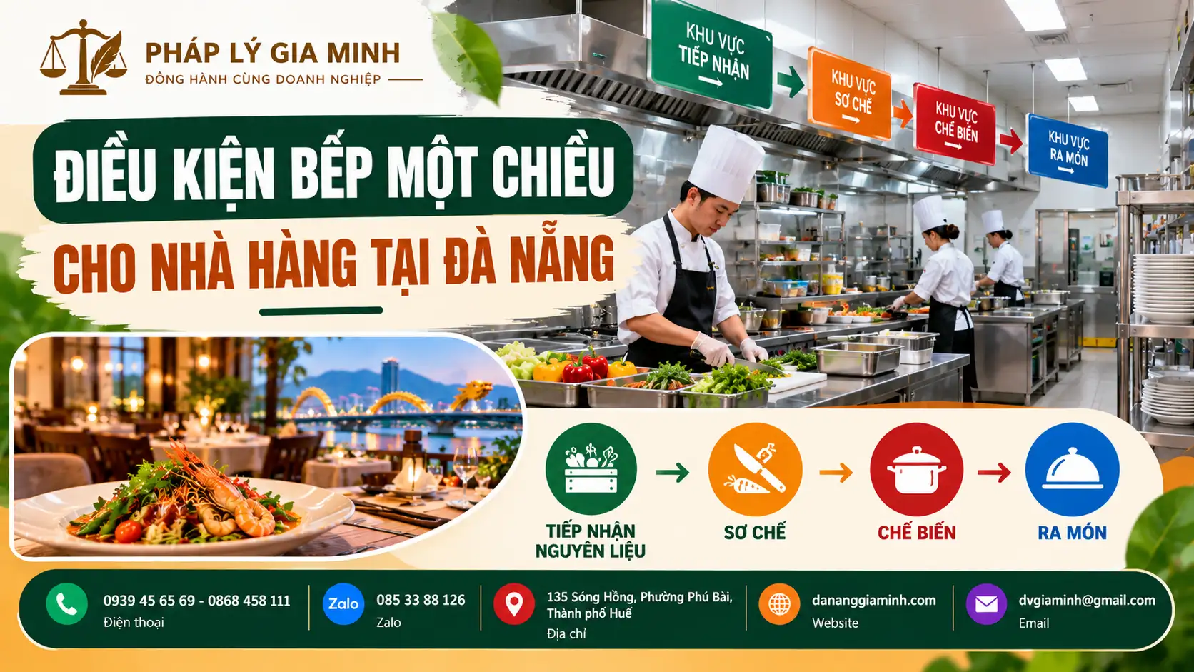 Điều kiện bố trí bếp một chiều cho nhà hàng tại Đà Nẵng