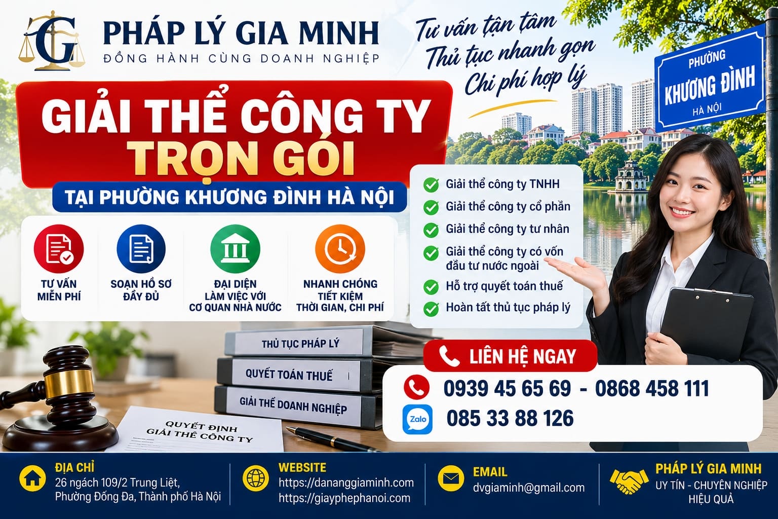 Giải thể công ty trọn gói tại phường Khương Đình Hà Nội