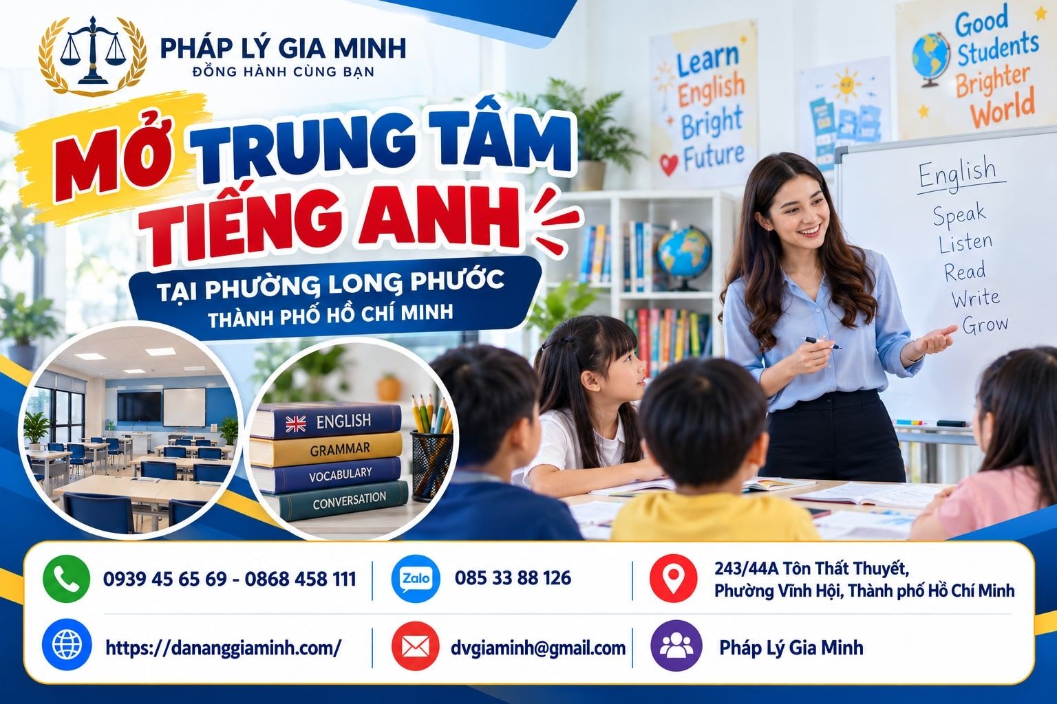Mở trung tâm tiếng Anh tại phường Long Phước TPHCM