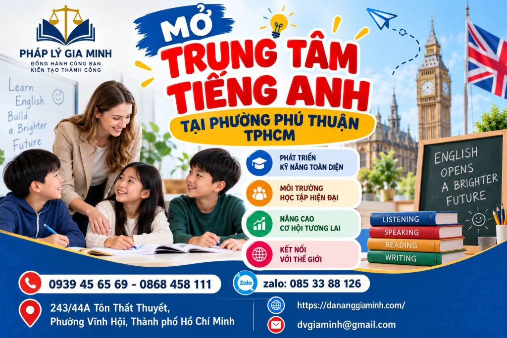Mở trung tâm tiếng Anh tại phường Phú Thuận TPHCM